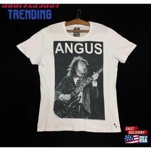 Rare Angus Young Acdc Band Tees Rock Tshirt N Roll Size X Large Unisex